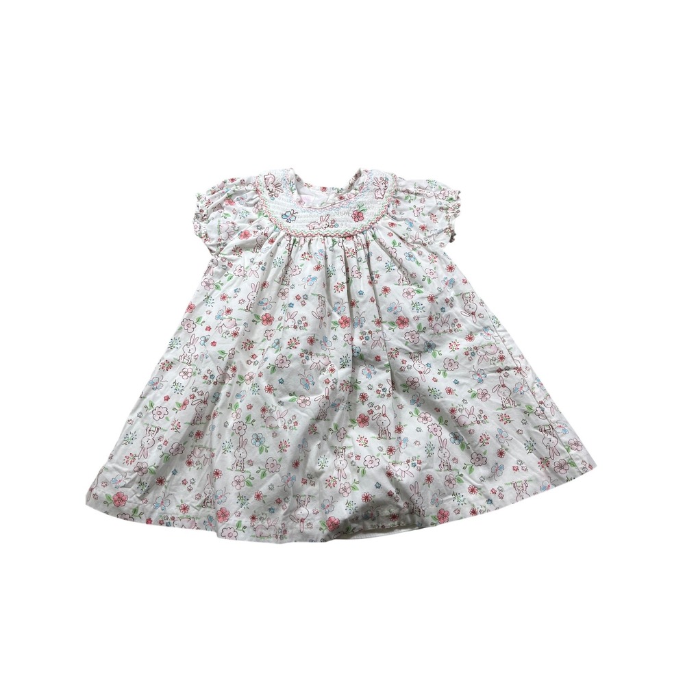 Bonnie Baby Infant Dress Bloomers Set 24M Bunny‎ Floral Smocked Easter NWOT